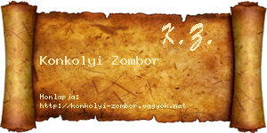 Konkolyi Zombor névjegykártya
